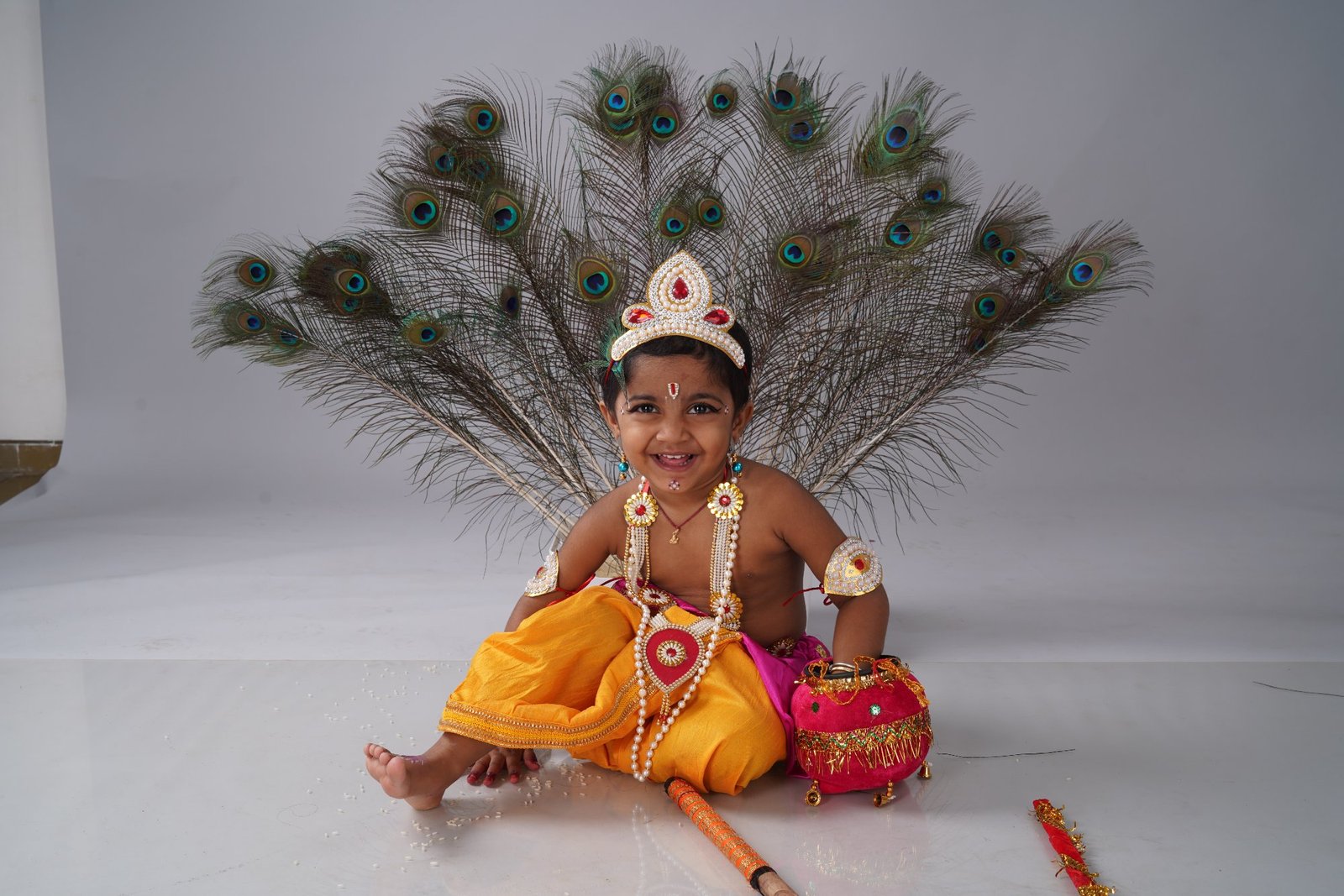 Baby dressed as Krishna