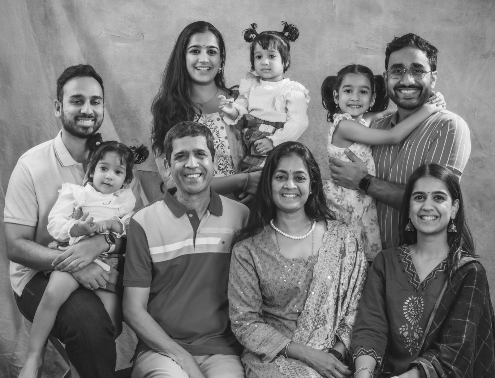 Family gathering B&W